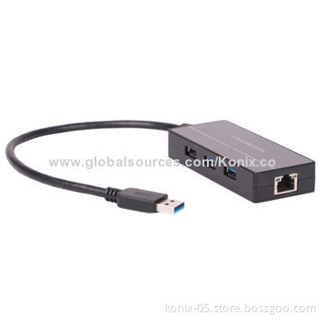 3-port Networking USB 3.0 Hub with 1000Mbps NIC Support TCP/IPNew